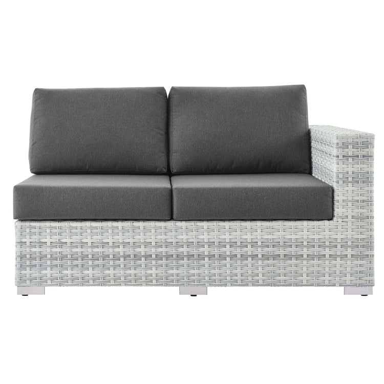 Convene Outdoor Patio Right-Arm Loveseat - Light Gray Charcoal