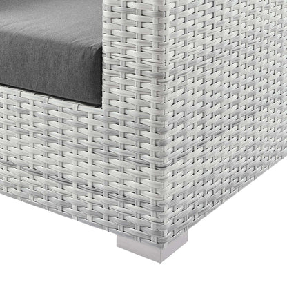 Convene Outdoor Patio Right-Arm Loveseat - Light Gray Charcoal