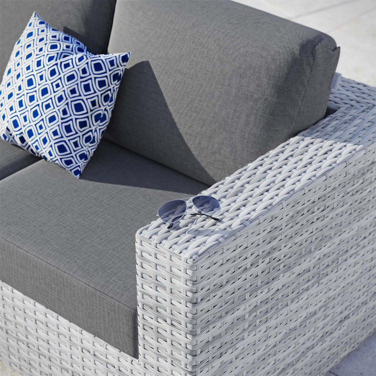 Convene Outdoor Patio Right-Arm Loveseat - Light Gray Charcoal