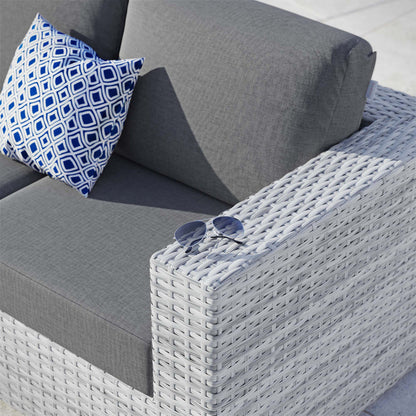 Convene Outdoor Patio Right-Arm Loveseat - Light Gray Charcoal