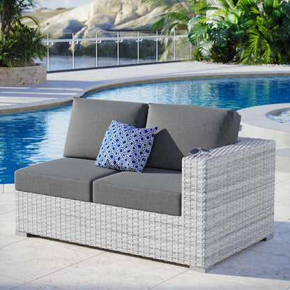 Convene Outdoor Patio Right-Arm Loveseat - Light Gray Charcoal