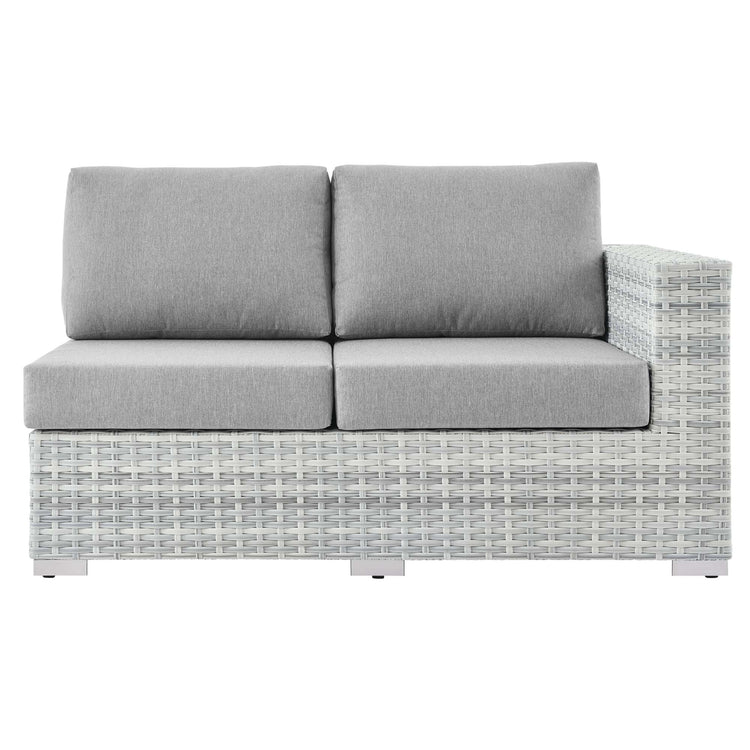 Convene Outdoor Patio Right-Arm Loveseat - Light Gray Gray