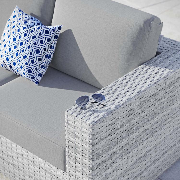 Convene Outdoor Patio Right-Arm Loveseat - Light Gray Gray