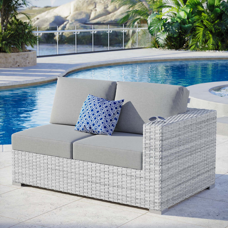 Convene Outdoor Patio Right-Arm Loveseat - Light Gray Gray
