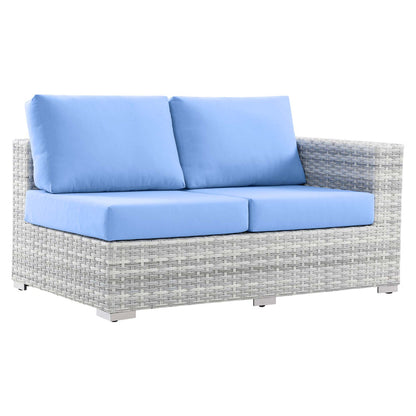 Convene Outdoor Patio Right-Arm Loveseat - Light Gray Light Blue