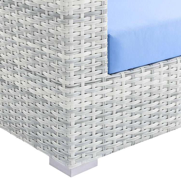 Convene Outdoor Patio Right-Arm Loveseat - Light Gray Light Blue