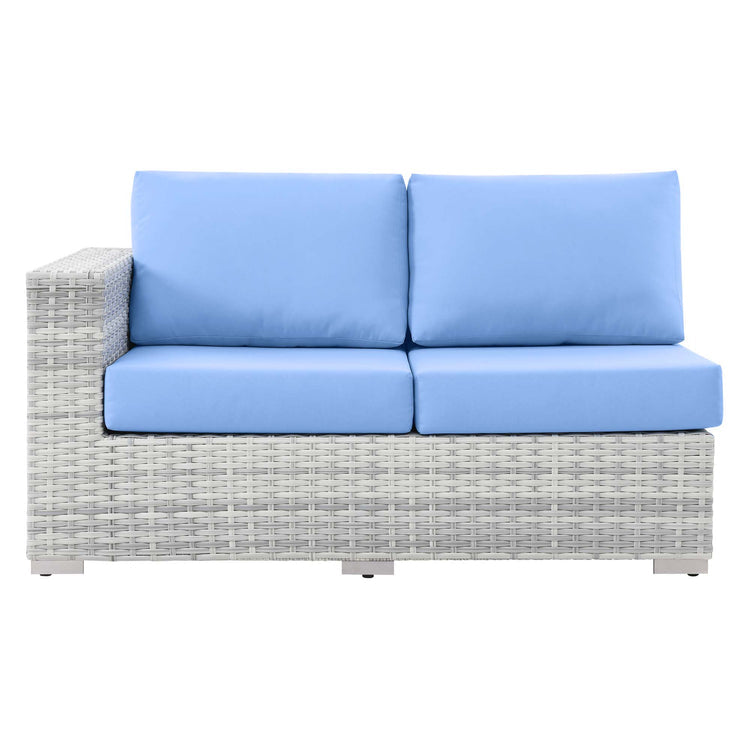 Convene Outdoor Patio Right-Arm Loveseat - Light Gray Light Blue