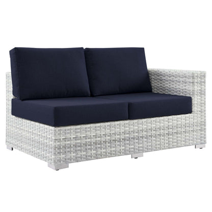 Convene Outdoor Patio Right-Arm Loveseat - Light Gray Navy