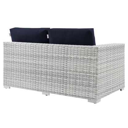 Convene Outdoor Patio Right-Arm Loveseat - Light Gray Navy