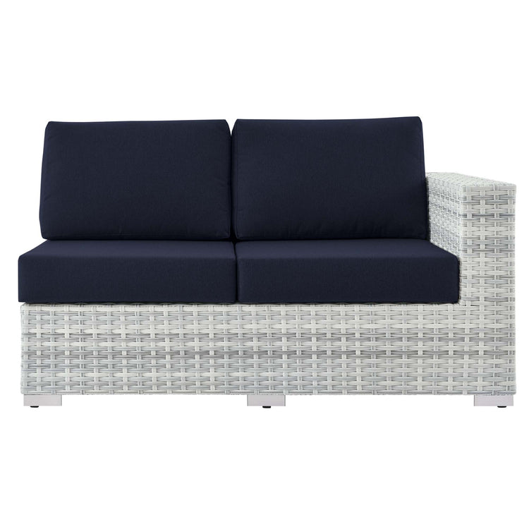 Convene Outdoor Patio Right-Arm Loveseat - Light Gray Navy