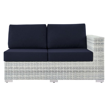 Convene Outdoor Patio Right-Arm Loveseat - Light Gray Navy