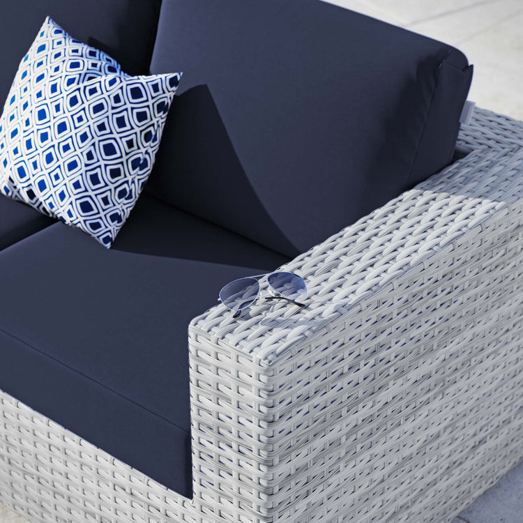 Convene Outdoor Patio Right-Arm Loveseat - Light Gray Navy