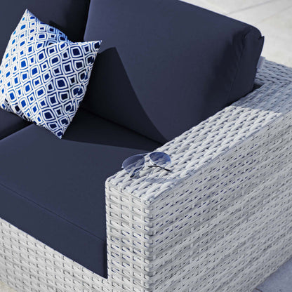 Convene Outdoor Patio Right-Arm Loveseat - Light Gray Navy