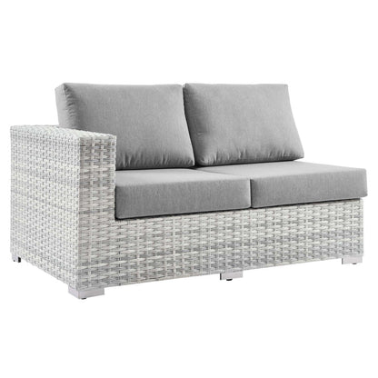Convene Outdoor Patio Left-Arm Loveseat - Light Gray Gray