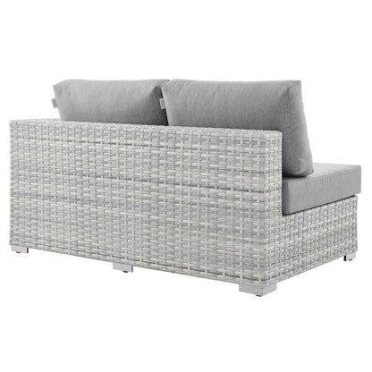 Convene Outdoor Patio Left-Arm Loveseat - Light Gray Gray