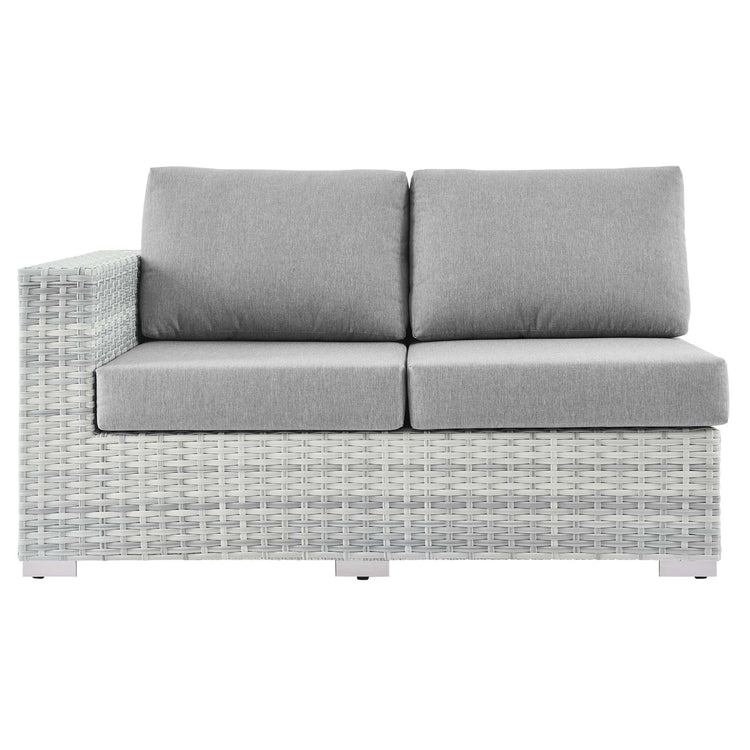 Convene Outdoor Patio Left-Arm Loveseat - Light Gray Gray