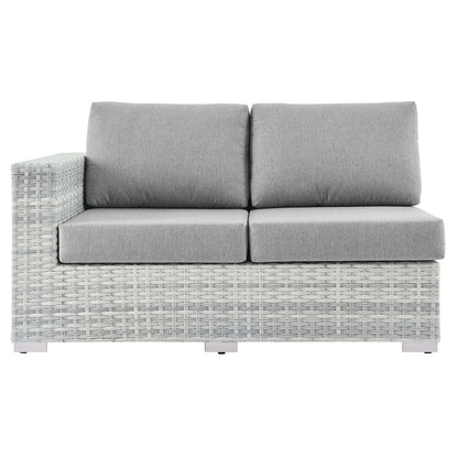 Convene Outdoor Patio Left-Arm Loveseat - Light Gray Gray