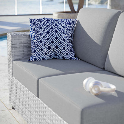 Convene Outdoor Patio Left-Arm Loveseat - Light Gray Gray