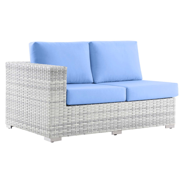 Convene Outdoor Patio Left-Arm Loveseat - Light Gray Light Blue