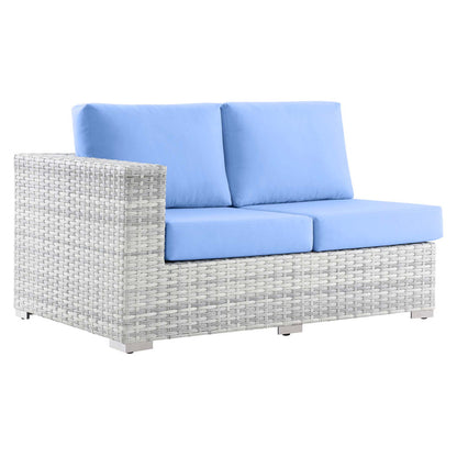 Convene Outdoor Patio Left-Arm Loveseat - Light Gray Light Blue