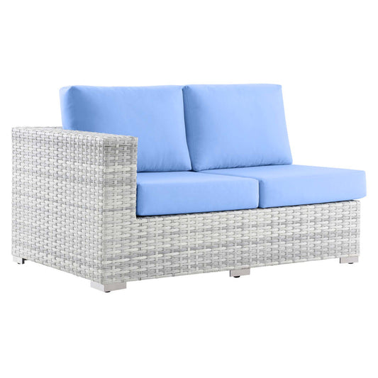 Convene Outdoor Patio Left-Arm Loveseat - Light Gray Light Blue