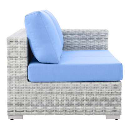 Convene Outdoor Patio Left-Arm Loveseat - Light Gray Light Blue