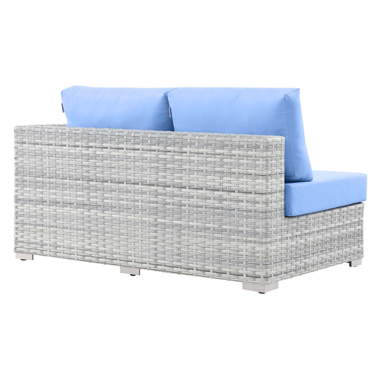 Convene Outdoor Patio Left-Arm Loveseat - Light Gray Light Blue