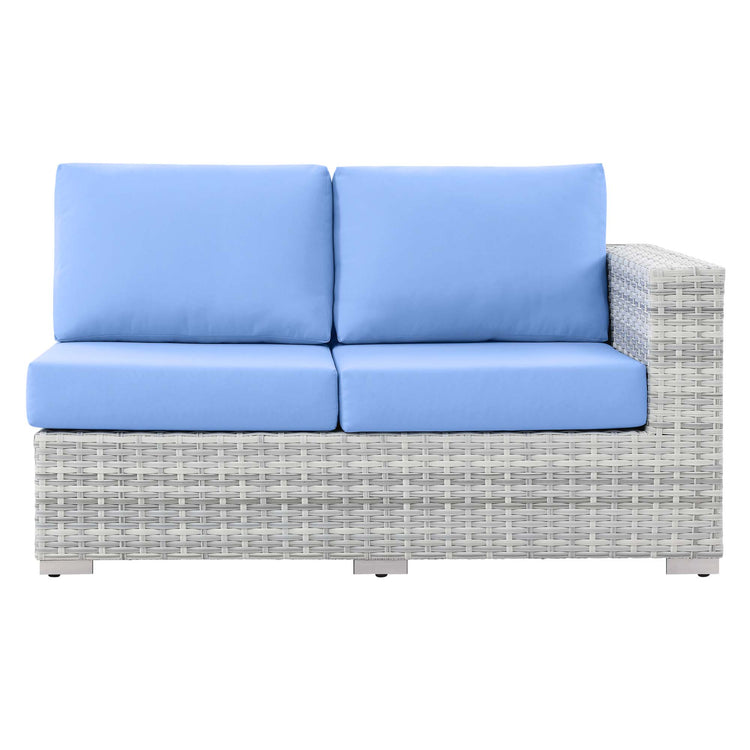 Convene Outdoor Patio Left-Arm Loveseat - Light Gray Light Blue