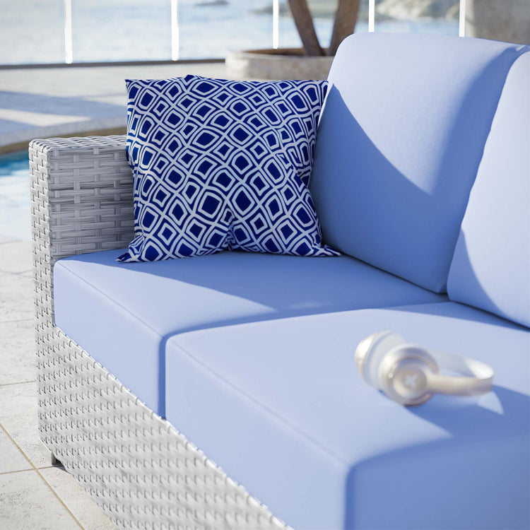 Convene Outdoor Patio Left-Arm Loveseat - Light Gray Light Blue