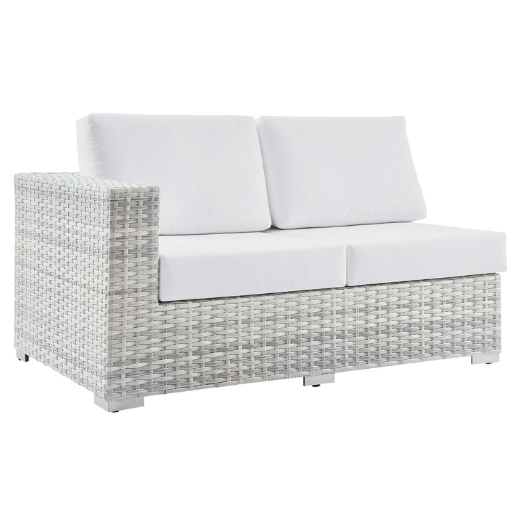 Convene Outdoor Patio Left-Arm Loveseat - Light Gray White