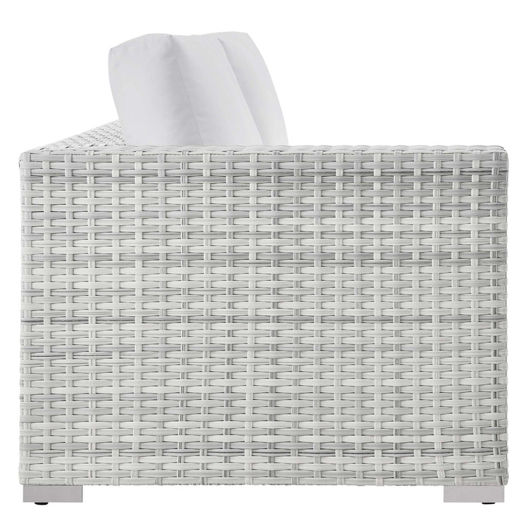 Convene Outdoor Patio Left-Arm Loveseat - Light Gray White