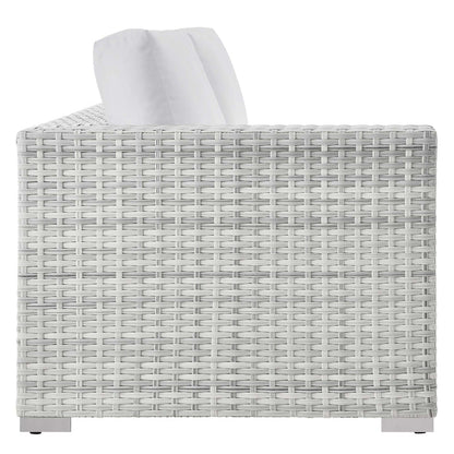 Convene Outdoor Patio Left-Arm Loveseat - Light Gray White