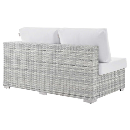 Convene Outdoor Patio Left-Arm Loveseat - Light Gray White