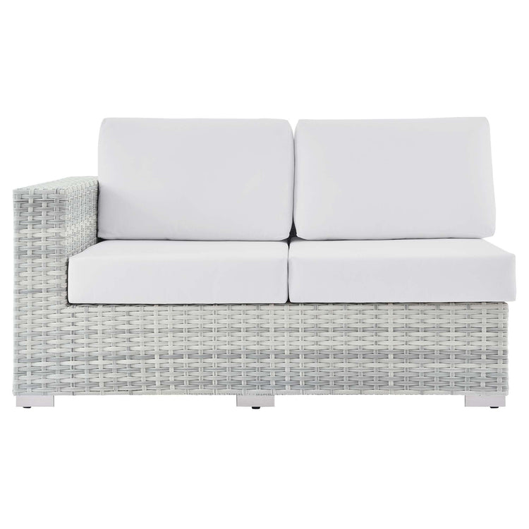 Convene Outdoor Patio Left-Arm Loveseat - Light Gray White