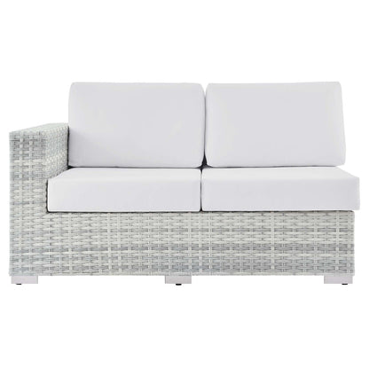 Convene Outdoor Patio Left-Arm Loveseat - Light Gray White