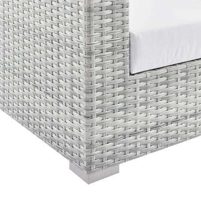 Convene Outdoor Patio Left-Arm Loveseat - Light Gray White