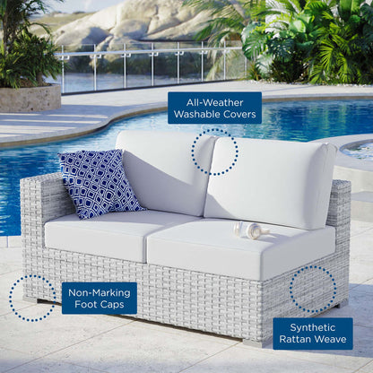 Convene Outdoor Patio Left-Arm Loveseat - Light Gray White
