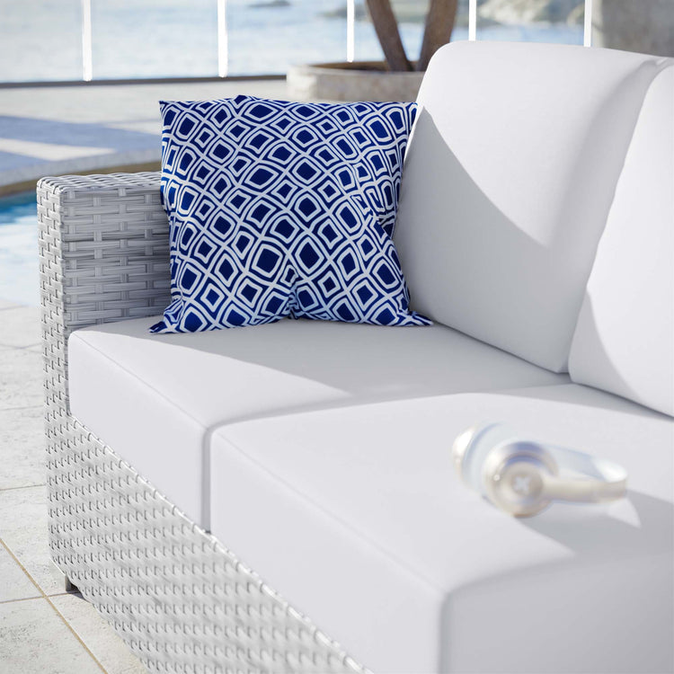 Convene Outdoor Patio Left-Arm Loveseat - Light Gray White