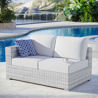 Convene Outdoor Patio Left-Arm Loveseat - Light Gray White