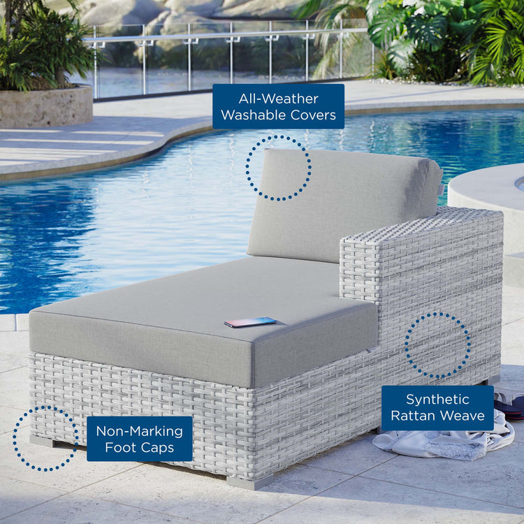 Convene Outdoor Patio Right Chaise - Light Gray Gray