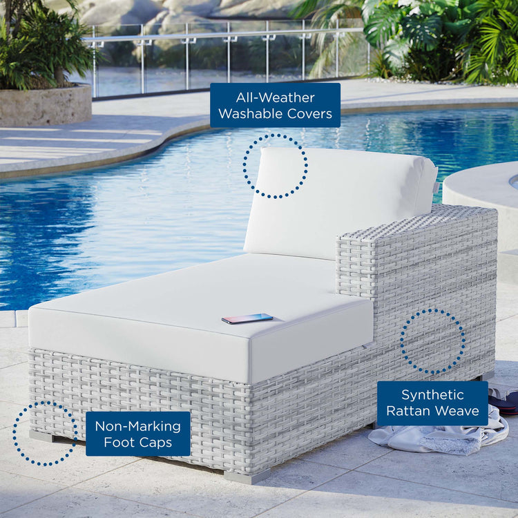 Convene Outdoor Patio Right Chaise - Light Gray White