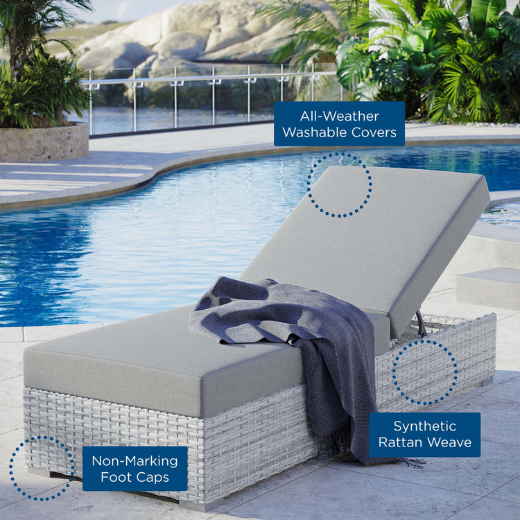 Convene Outdoor Patio Chaise - Light Gray Gray