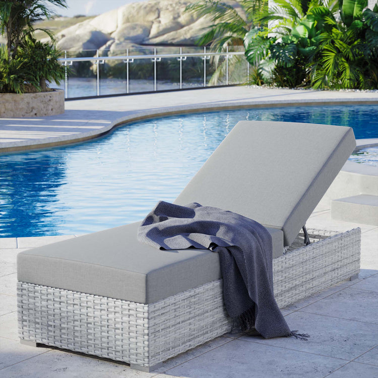 Convene Outdoor Patio Chaise - Light Gray Gray