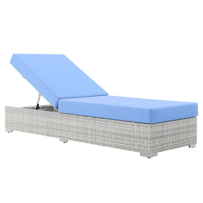 Convene Outdoor Patio Chaise - Light Gray Light Blue
