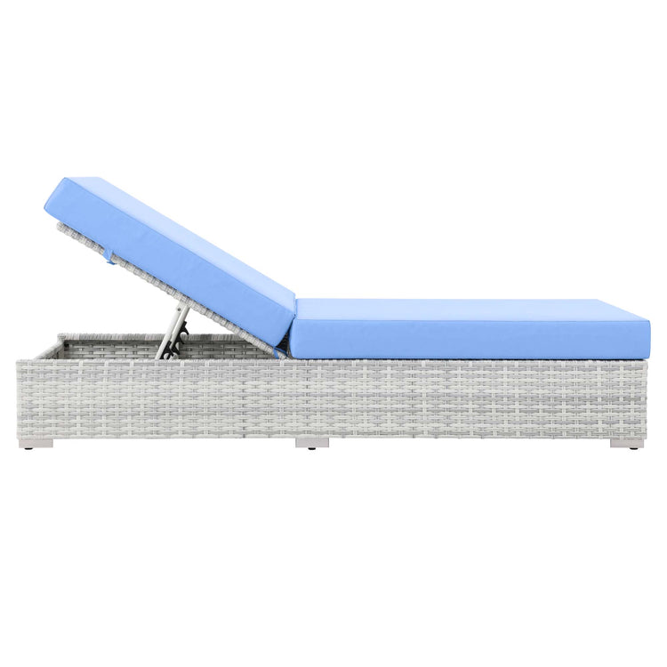 Convene Outdoor Patio Chaise - Light Gray Light Blue