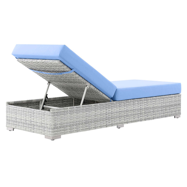 Convene Outdoor Patio Chaise - Light Gray Light Blue