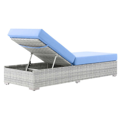 Convene Outdoor Patio Chaise - Light Gray Light Blue