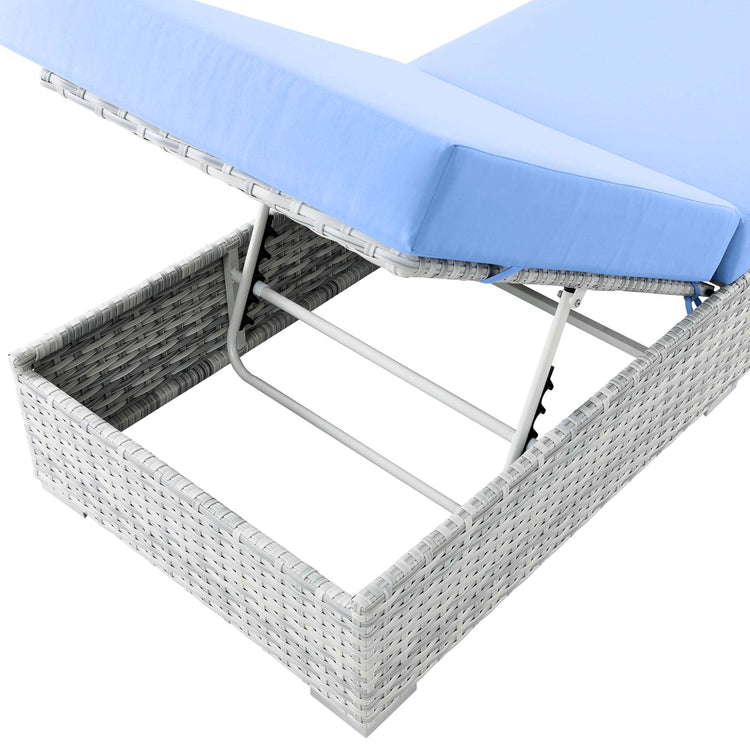 Convene Outdoor Patio Chaise - Light Gray Light Blue