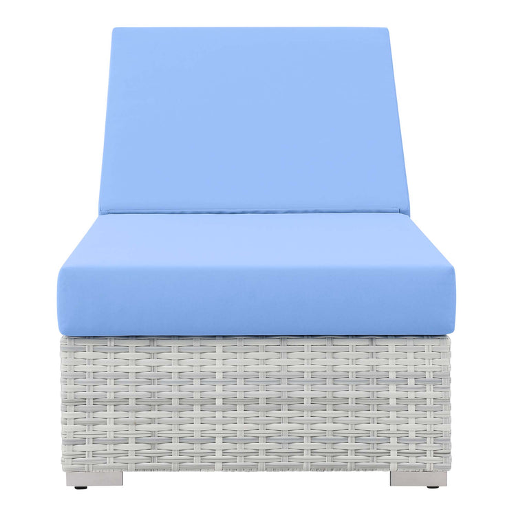 Convene Outdoor Patio Chaise - Light Gray Light Blue