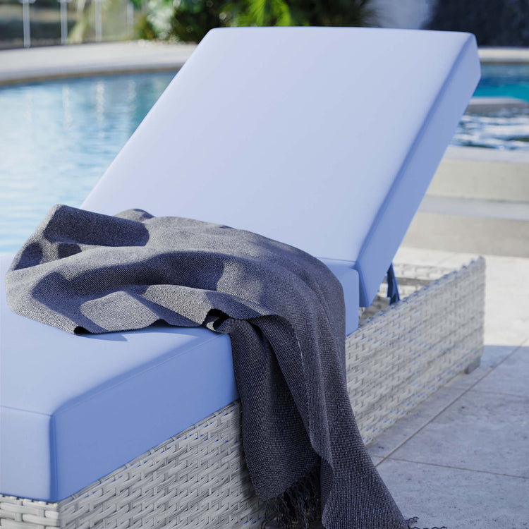 Convene Outdoor Patio Chaise - Light Gray Light Blue